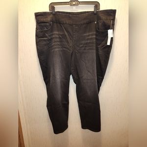 Women's size 24 plus Dress barn Pull on Jeans Black NEW